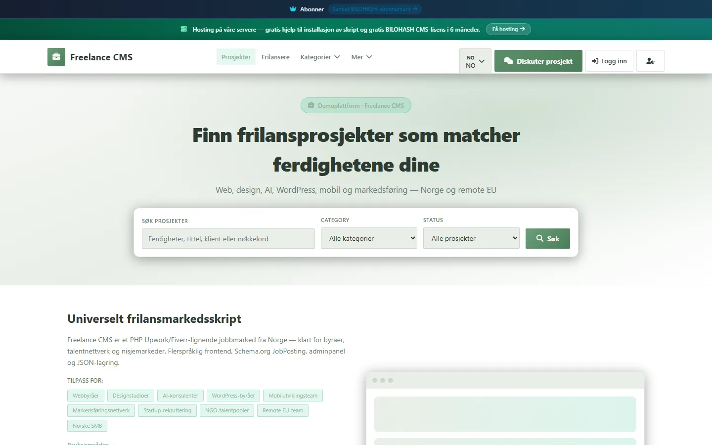 Freelance CMS — PHP Marketplace Script for Projects, Proposals & Freelancers