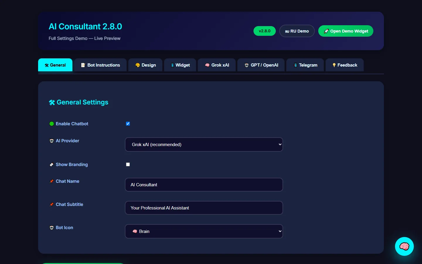 AI Chat Consultant — WordPress AI Chat Plugin for Grok, OpenAI & Telegram