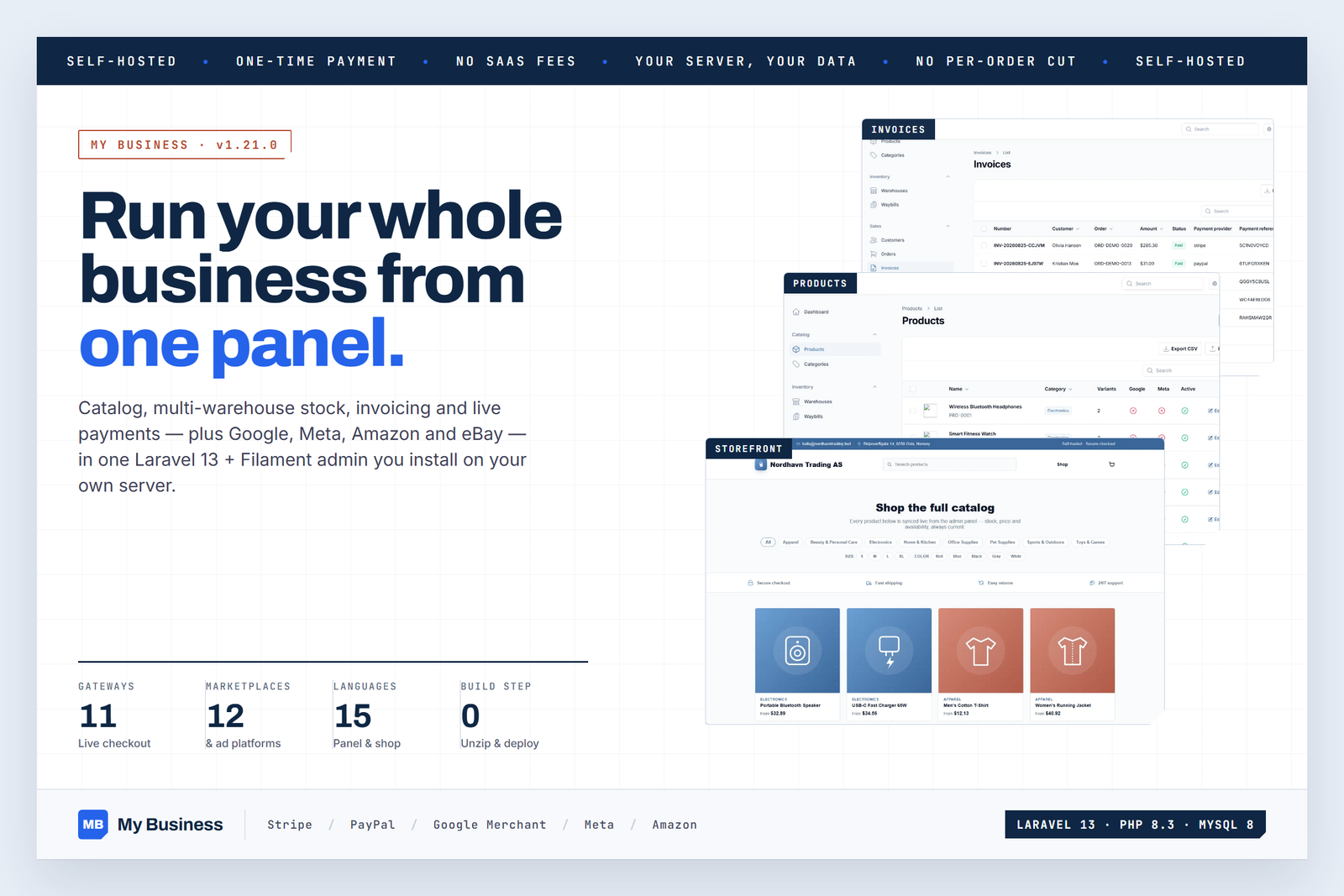 My Business — Laravel E-commerce Script for Catalog, Stock, Invoices & Payments